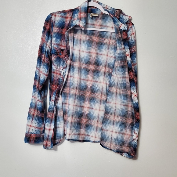 Button Up Flannel Shirt Urban Girl Large 100% Poly - Picture 7 of 11